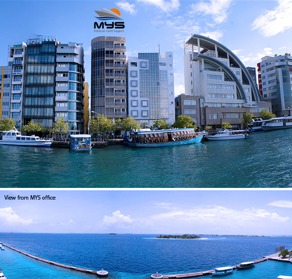 Maldives Yacht Support's Malé office and waterfront view